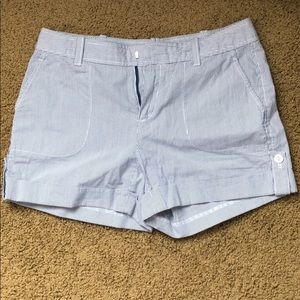 Blue and White Striped Banana Republic Shorts